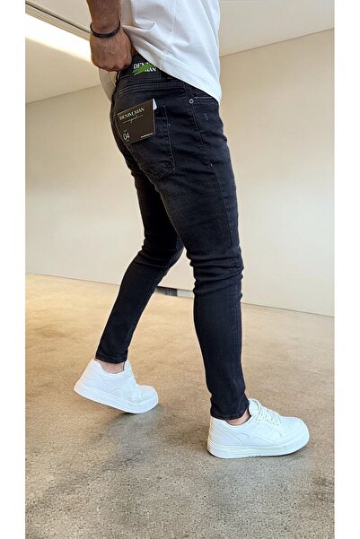 DENIM MAN Чоловічі чорні джинси-скінні