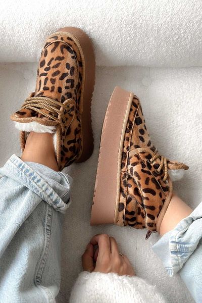 Shoebutik Μποτάκια Lolly Leopard με σχέδιο