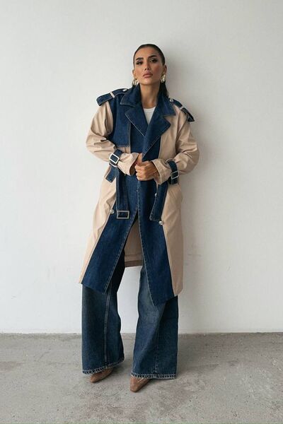 Ortaya Çık Τζιν καμπαρντίνα με λεπτομέρεια σχεδίασης