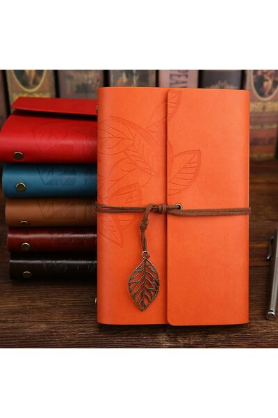 SENON Leaf Printed Leather Cover Daily Notepad Special Design Gift