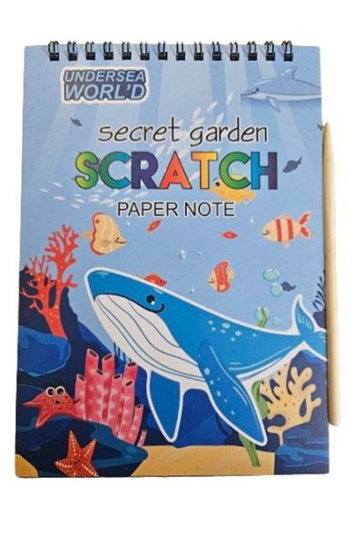 Bluoksweet Space Astronaut and Sea Children Fun Magic Colorful Scratch Scratch Book
