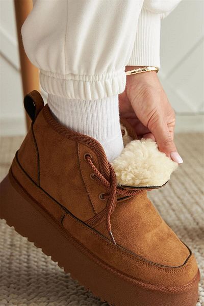 DUXAL SHOES Μπότες Jennifer Wool Lace Up με χοντρή σόλα με εσωτερική λεπτομέρεια