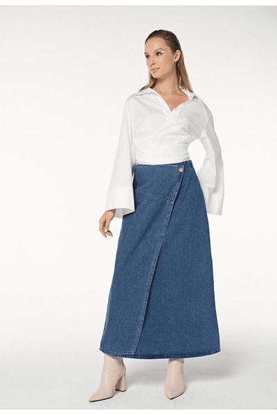 DeMim Lurdes Mid Tone - Denim Skirt