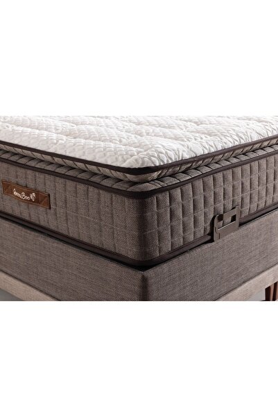 QUEEN BEE Napol Peluş Pedli Kahverengi Pocket Yaylı Ortopedik Rollpack Yatak