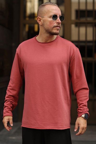 MADZEYMODA Ανδρικό φούτερ Claret Red New Season - Crew Neck, Oversize Fit KE-413