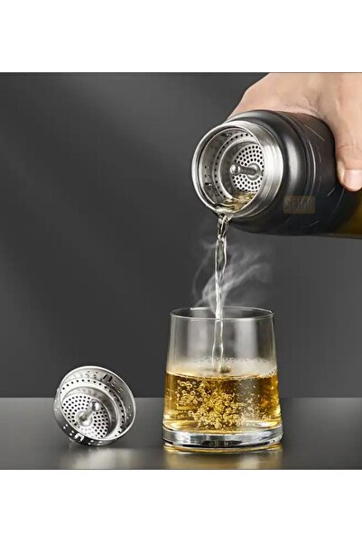 Vagonlife Tkk New Collection - 900ml Thermos Flask with Filter and Stainless Steel Use with Hanger and Without Straw