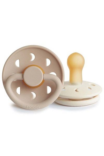 Frigg 6-18 Months Moon Phase Double Rubber Pacifier - Cream/Croissant