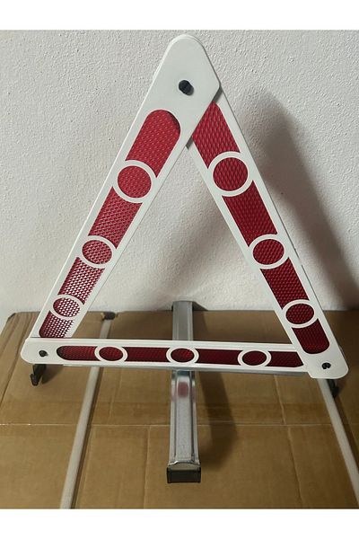 GUMUSONLINE Foldable Triangle Reflector with Metal Stand - Warning Warning