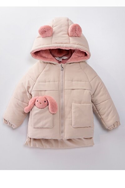 Midimod Gold Plush Rabbit Fleece Thick Girl's Coat for Age 2-7