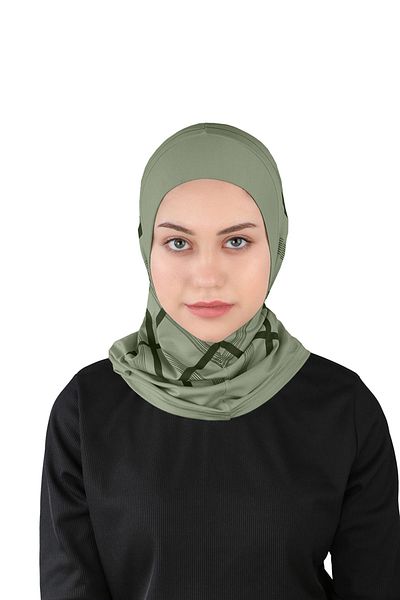 Ecardin Τουρμπάνι με χακί καρό σχέδιο Visca Series Plain Hijab - St 315