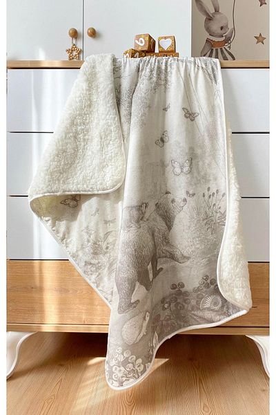 Alpar Tekstil Welsoft Plush Baby Blanket - Double Sided, 75X90Cm/Pencil