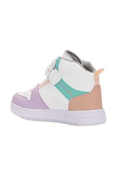 Nstil Daily White Lilac Green Boys Girls Sneakers Velcro Rubber Lacing Non-Slip Sole Sports Shoes A-38