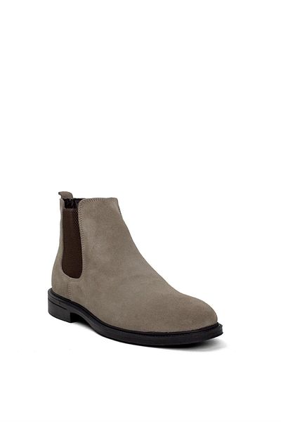 Ayakkabı Fuarı Elit Sl01N Men's Genuine Leather Chelsea Boots Sand Color