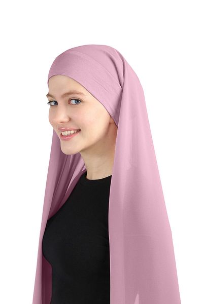 Ecardin Powder Color Bonnet Chiffon Fabric Plain Shawl - St 393