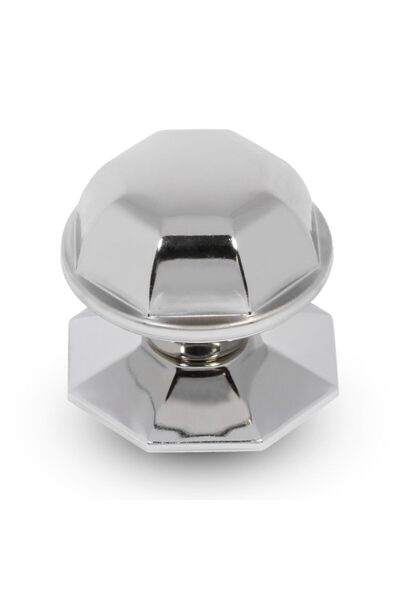 Badem10 Kristal Kapı Tokmağı Topuzu Kapı Babası Kolu Nikel Saten Metal Tokmak