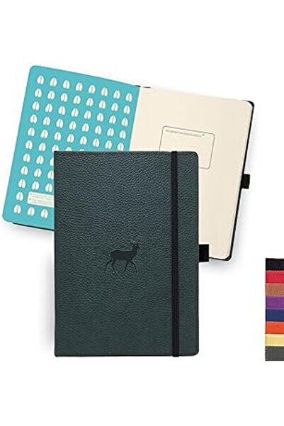 Gardners Books دفتر ملاحظات Dingbats A5 Wildlife Green Deer بلون سادة