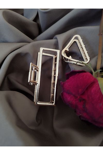 Lotus Women's Metal Gold Triangle, Rectangular Double Latch Buckle Iron Buckle