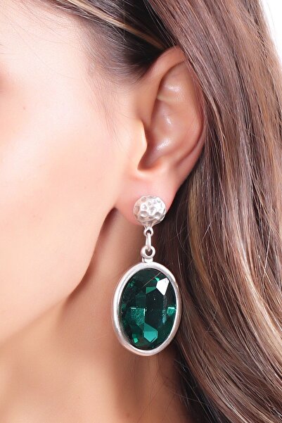 LABALABA Kadın Antik Gümüş Kaplama Taşlı Hürrem Küpe