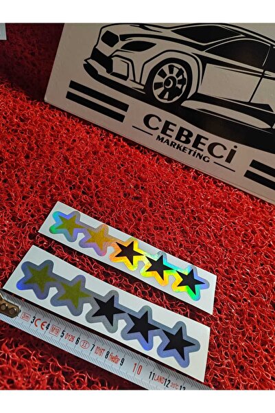 CEBECİOTO ملصق هولوجرام YilDiz مكون من قطعتين - ملحق تلقائي للدراجات النارية