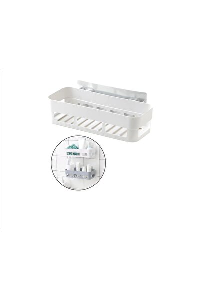 Seyax Banyo Köşeliği Şampuan Rafı Banyo Rafı Güçlü Yapıştırıcılı Delmeye Gere...