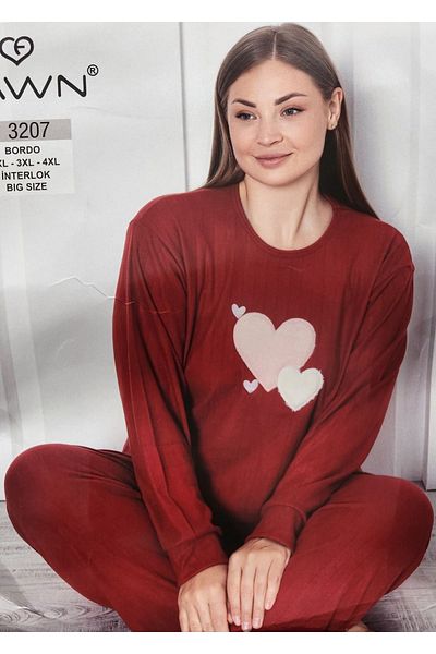FAWN Plus Size Interlock Mother Pajamas Set 3207