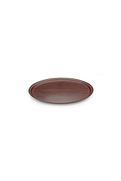 Tria Kraft Round Plain Tray 6 Pcs 33 cm Mahogany Tfy33Smm