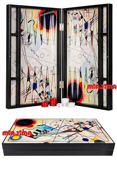 Miajima Kandinsky Wi Large Size Trendy Backgammon Set