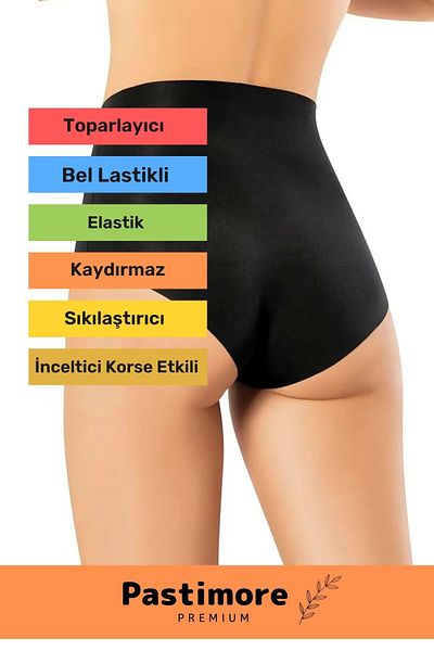 Pastimore High Waisted Elastic Slimming Corset Non-Showing Strip Seamless Bato Panties