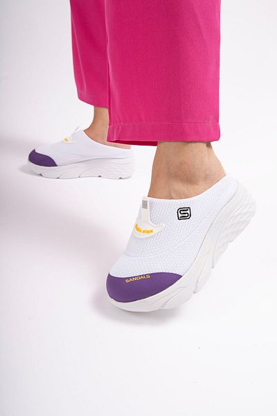 sandal spor Γυναικεία σφηνοειδής σόλα Ορθοπεδικό Διχτυωτό Sabo Doctor Nurse Hospital Cook Slippers Λευκό