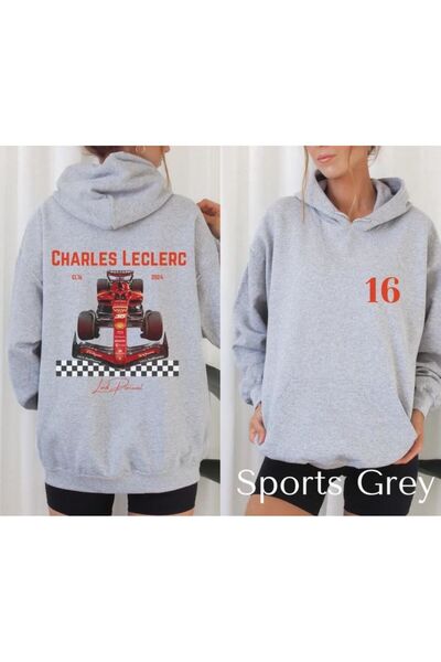 Massgai 2024 Charles Leclerc Unisex Oversize Світшот з капюшоном - 3-нитковий...