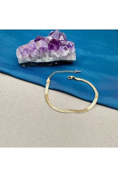 Opia Takı & Aksesuar Steel Gold Bracelet with Italian Chain