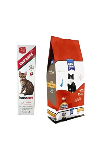Paw Paw Balıklı Yetişkin Kedi Maması 15 kg + Tüy Önleyici Malt