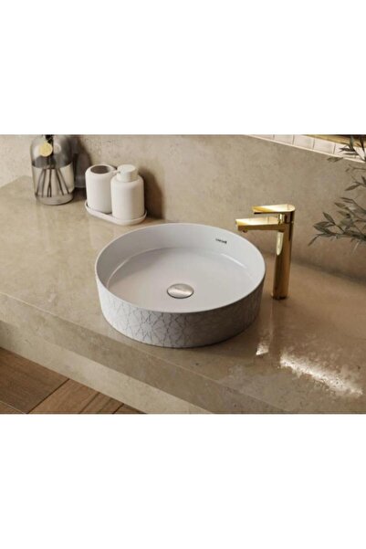 Creavit Loop Yuvarlak Çanak Lavabo Ø40 cm Selçuklu Rölyef Uygulamalı LP140