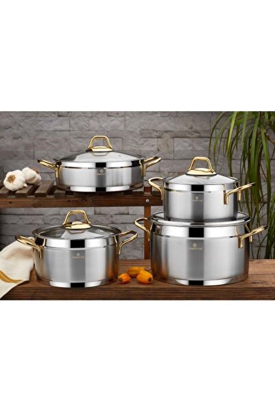 Remetta Anna Gold 8 Parça Çelik Tencere Seti 3838