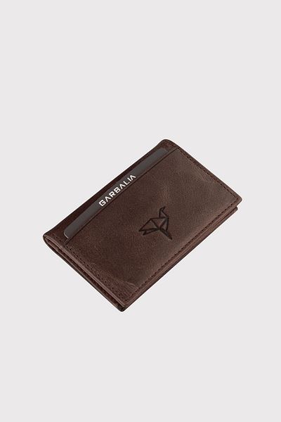 Garbalia Унисекс портфейл Vera от естествена кожа, кафяв държач за карти