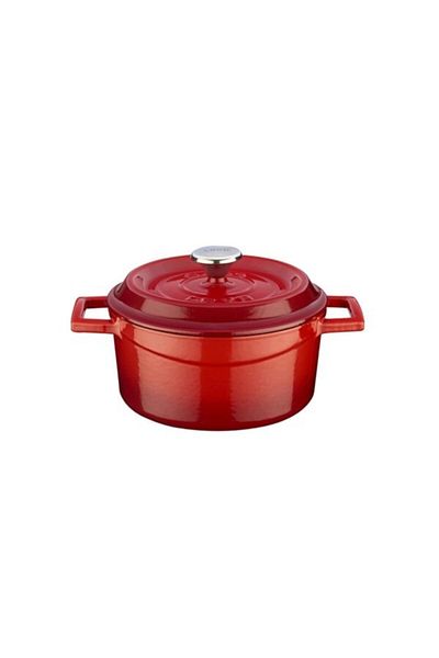 Lava Cast Iron Pot 18 Cm Red Deep Pot