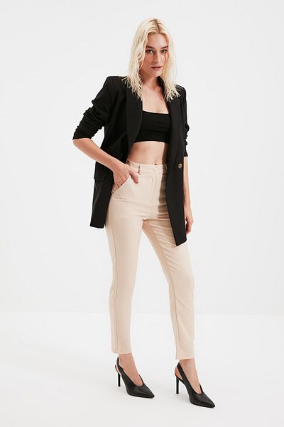 Tailored cigarette trousers in BLACK