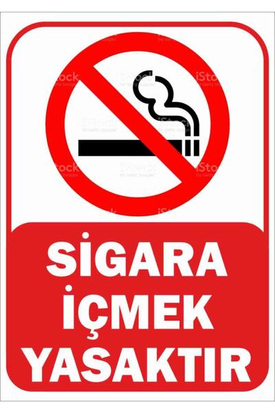 Trafik Ve Uyarı Levhası (SİGARA İÇMEK YASAKTIR)11x15 Cm Boy 2mm Kalınlık Suya Dayanıklı Foreks Levha