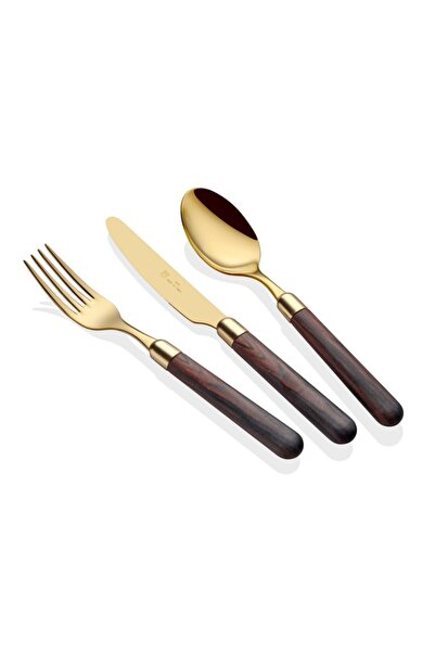 RİVADOSSİ SANDRO Rivadossi Cortina Oro Kahverengi 36 Parça Çatal Bıçak Seti