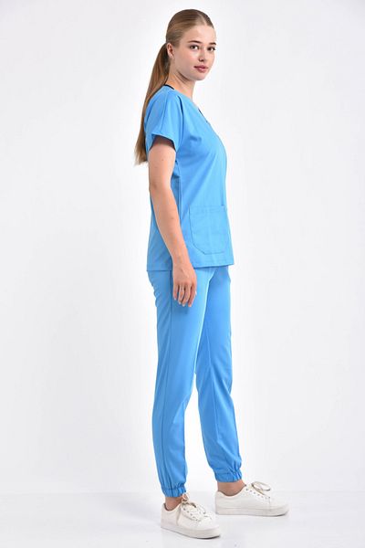 Owlet Medikal Costum din Lycra albastru ocean cu picioare elastice