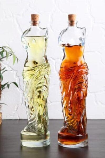 renn 2 Pieces Venus Oil Vinegar Set with Cork Stopper 180 ml