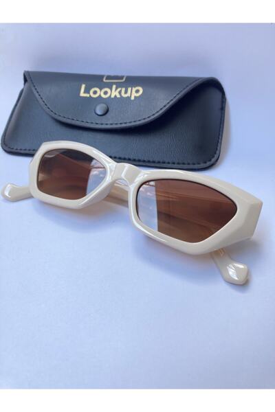 LOOKUP Lookup 2021 New Fashion Bone Color Frame Coffee Glass Vintage Small Cat Women's Sunglasses