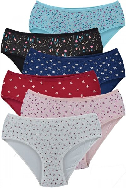 Katmirra 6'lı Desenli Lüks Kadın Bato Külot L-5xl