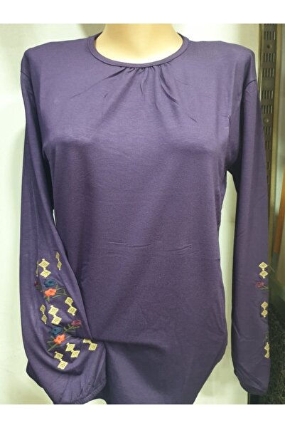 sercan konfeksiyon Μαμά Χτενισμένο βαμβακερό μανίκι με κέντημα ελαστικό