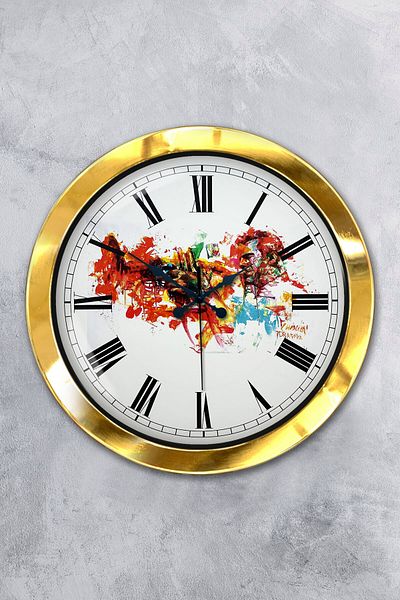Kasva Concept Gift 36 cm Gold Metal Gun Wall Clock