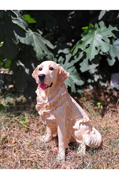 Tual Hobi Sanat Dekoratif Golden Köpek Heykeli