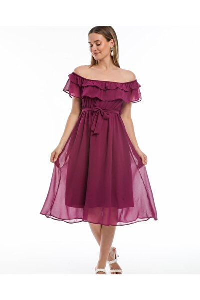 Apple Cix Φόρεμα σιφόν με γιακά Madonna