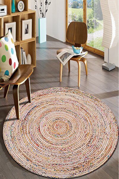 Modern home Renkli Desenli Yuvarlak Halı Kolay Temizlenebilen Dijital Baskı D...