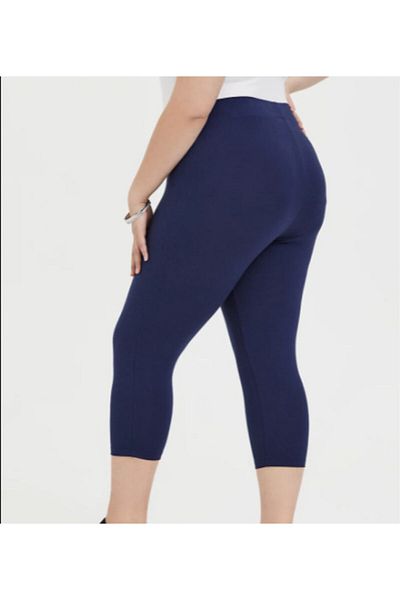 Yabgu Women's Plus Size High Waist Short Tights Navy Blue