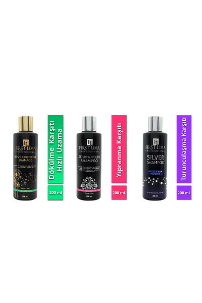 First Lima Professional 3-Piece Shampoo Care Set - Fast Growth, Anti-Spill and Anti-Frayage